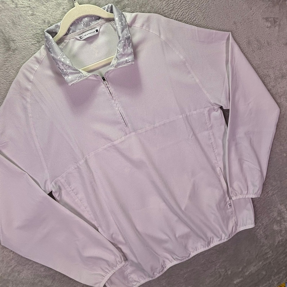 7 Diamonds Mens Oxygenate Quarter Zip White Grid Pullover Large Tech SPV-1026